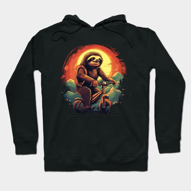 Happy Sloth Bicycle Team Hoodie by origato